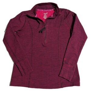 BULA Merino Wool Quarter Zip Base Layer Womens XS Pink Thermal Ski Top